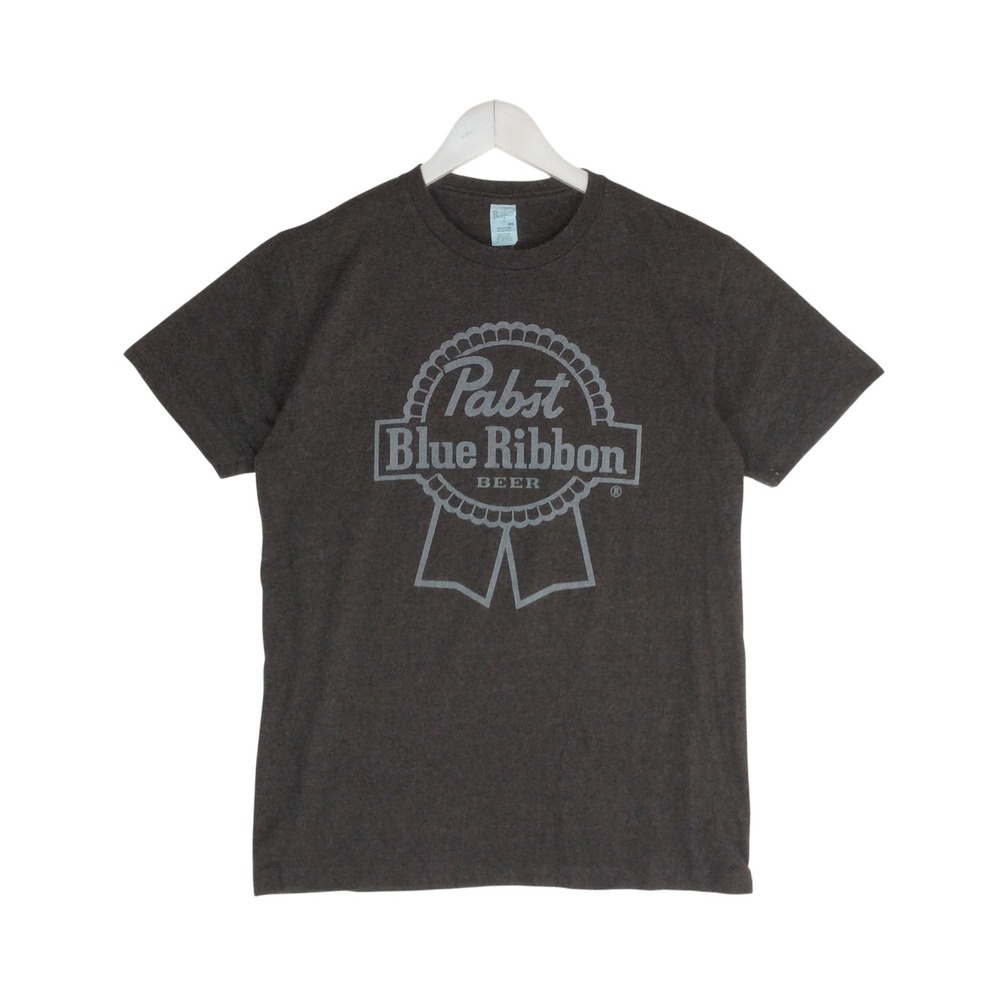 Pabst Blue Ribbon PBR Beer Graphic T-Shirt Mens Medium Charcoal Gray Pacific Tag